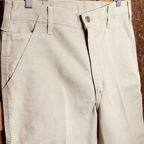 NEW Carhartt Dungaree Fit Mens Pants 34X36 Tan Carpenter Work Chore NWOT - Picture 4 of 11